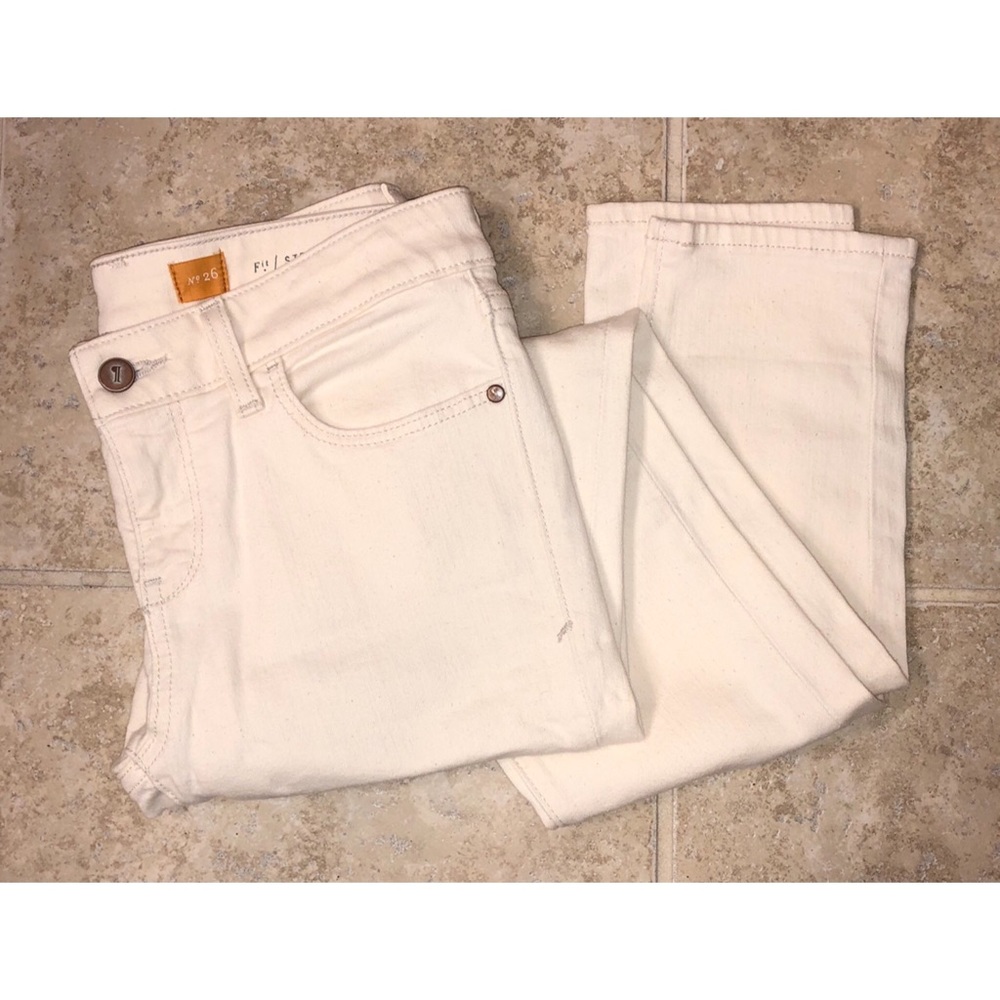 Pilcro and the Letterpress Fit Off-White Jeans 26